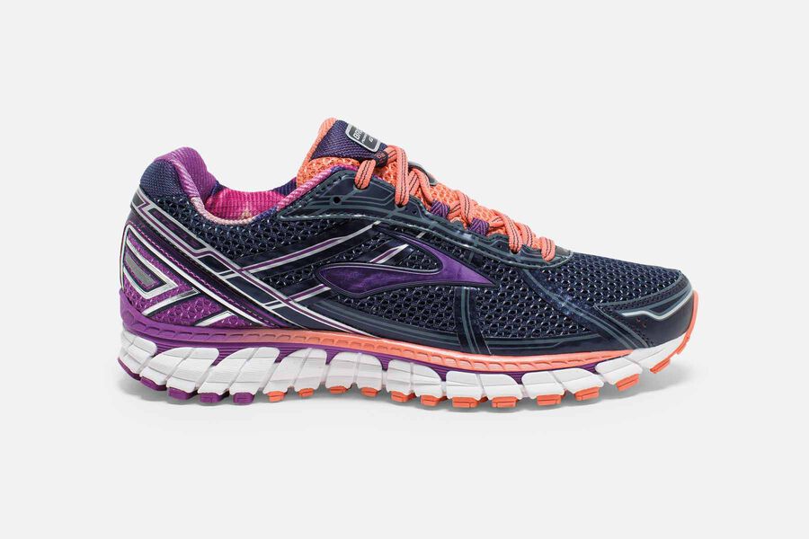 Brooks Adrenaline GTS 15 Womens UK - Trail Running Shoes - Black/Purple 764-VCFQDO